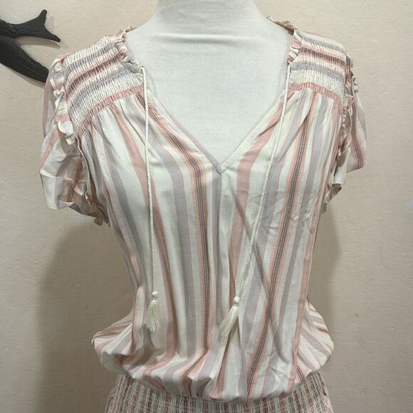 Paige Cristina Striped Mini Dress ~ Ecru / Multi ~ S ~ Revolve - Picture 7 of 13